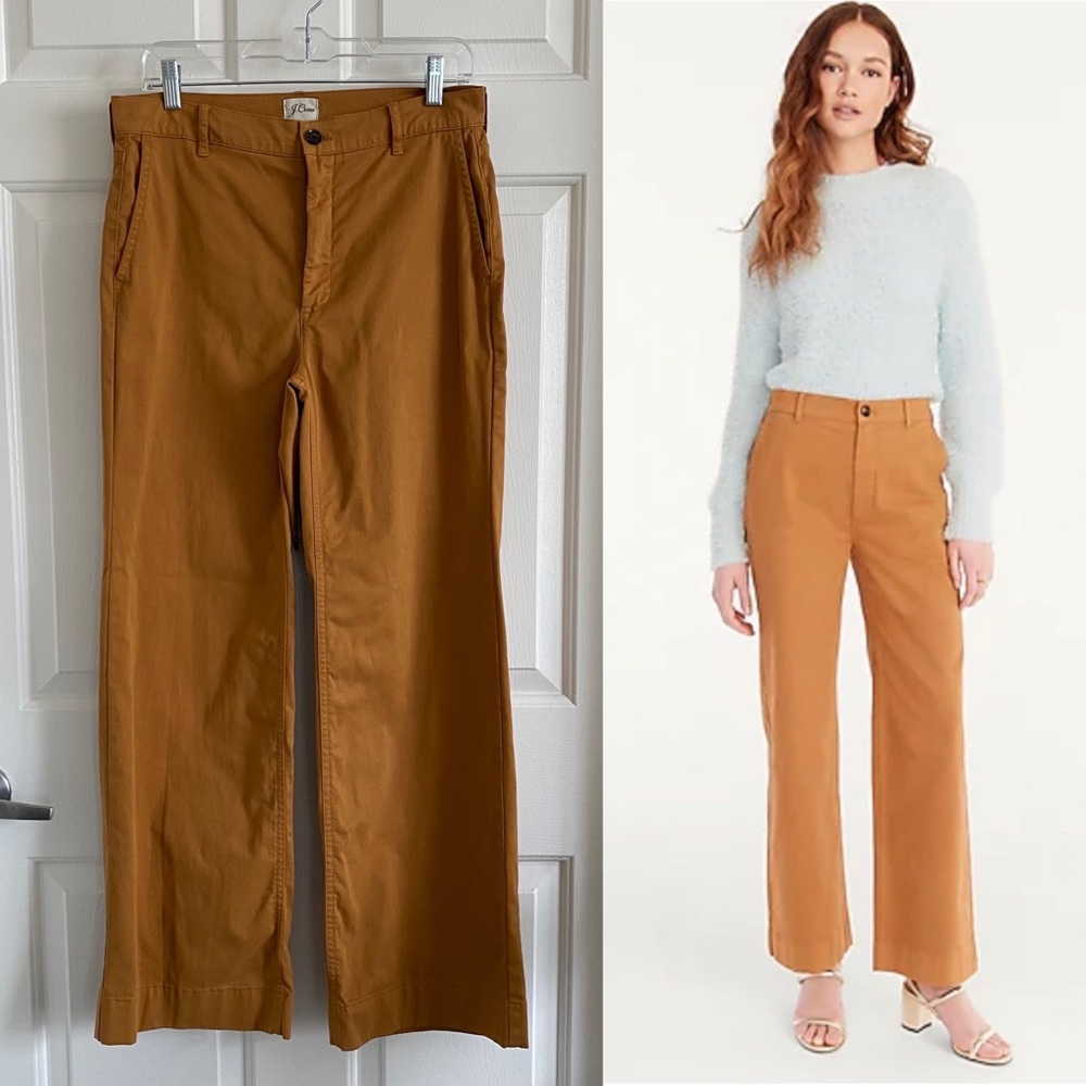 J. Crew Full-length wide-leg chino trouser